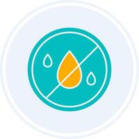 No Water Glyph Two Colour Circle Icon vector