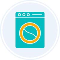 Laundry Glyph Two Colour Circle Icon vector