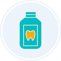 Mouthwash Glyph Two Colour Circle Icon vector