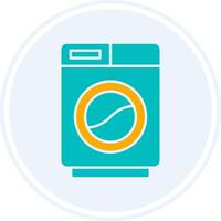 Washing Machine Glyph Two Colour Circle Icon vector