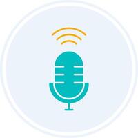 Voice Assistant Glyph Two Colour Circle Icon vector