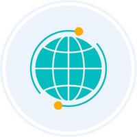 Global Glyph Two Colour Circle Icon vector