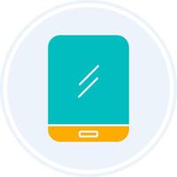 Tablet Glyph Two Colour Circle Icon vector