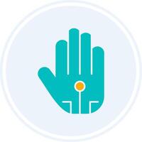 Wired Glove Glyph Two Colour Circle Icon vector