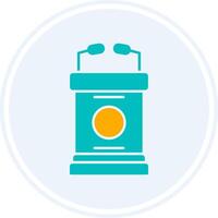 Lectern Glyph Two Colour Circle Icon vector
