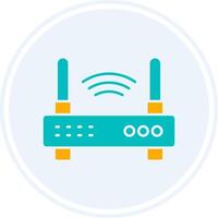 Wifi Router Glyph Two Colour Circle Icon vector