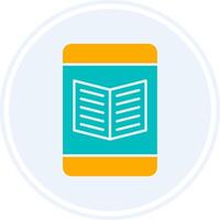 Ebook Glyph Two Colour Circle Icon vector