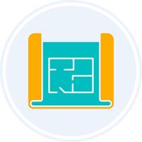 Blue Print Glyph Two Colour Circle Icon vector