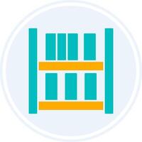 Bookshelf Glyph Two Colour Circle Icon vector