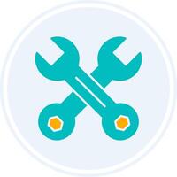 Wrench Glyph Two Colour Circle Icon vector