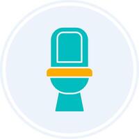 Toilet Glyph Two Colour Circle Icon vector