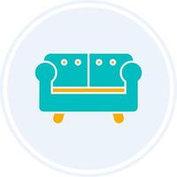 Sofa Glyph Two Colour Circle Icon vector