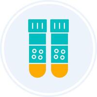 Test Tubes Glyph Two Colour Circle Icon vector