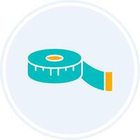 Measure Tape Glyph Two Colour Circle Icon vector