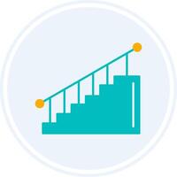 Stair Glyph Two Colour Circle Icon vector
