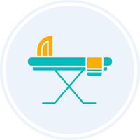 Ironing Board Glyph Two Colour Circle Icon vector