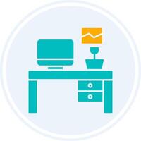 Workplace Glyph Two Colour Circle Icon vector