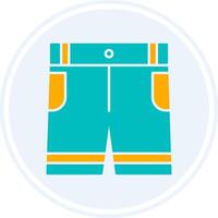 Shorts Glyph Two Colour Circle Icon vector