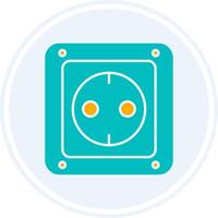 Socket Glyph Two Colour Circle Icon vector