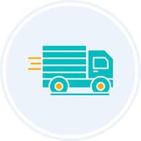 Cargo Truck Glyph Two Colour Circle Icon vector