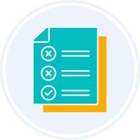 Check List Glyph Two Colour Circle Icon vector