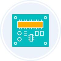 Pcb Board Glyph Two Colour Circle Icon vector