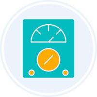 Voltmeter Glyph Two Colour Circle Icon vector