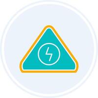 eléctrico peligro firmar glifo dos color circulo icono vector
