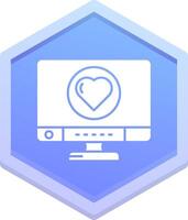 Heart Polygon Icon vector