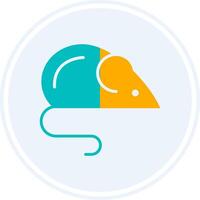 Rat Glyph Two Colour Circle Icon vector