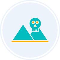 Skull Island Glyph Two Colour Circle Icon vector