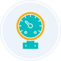 Gauge Glyph Two Colour Circle Icon vector