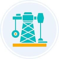 Oil Mining Glyph Two Colour Circle Icon vector