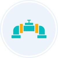 Pipe Glyph Two Colour Circle Icon vector