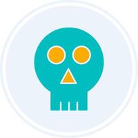 Skull Glyph Two Colour Circle Icon vector