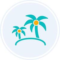 Island Glyph Two Colour Circle Icon vector