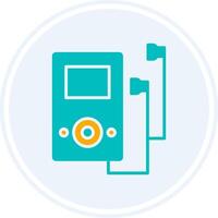 Music Player Glyph Two Colour Circle Icon vector
