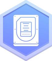 Disk Polygon Icon vector