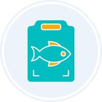 Fish Cooking Glyph Two Colour Circle Icon vector