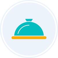 Serving Dish Glyph Two Colour Circle Icon vector