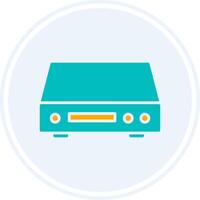 Dvd Player Glyph Two Colour Circle Icon vector