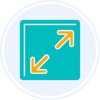 Resize Glyph Two Colour Circle Icon vector