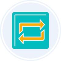 Repeat Glyph Two Colour Circle Icon vector