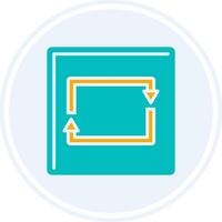 Rectangular Arrow Glyph Two Colour Circle Icon vector