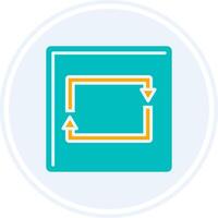 Rectangular Arrow Glyph Two Colour Circle Icon vector