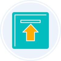 Up Arrow Glyph Two Colour Circle Icon vector