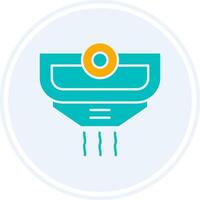 Smoke Detector Glyph Two Colour Circle Icon vector