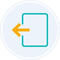 Exit Door Glyph Two Colour Circle Icon vector
