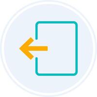 Exit Door Glyph Two Colour Circle Icon vector