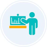 Presentation Glyph Two Colour Circle Icon vector